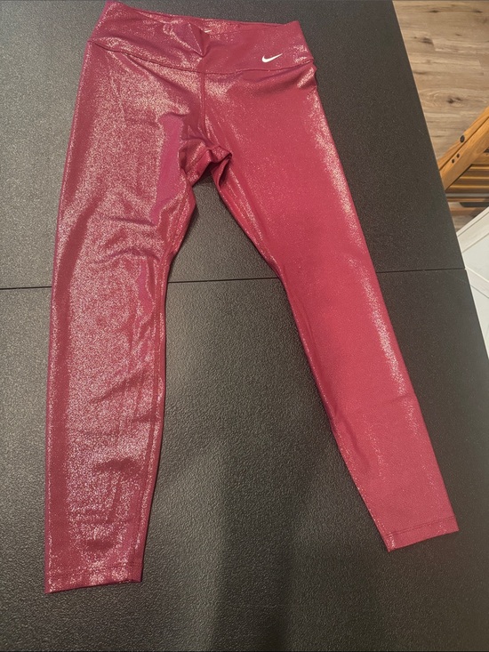 Nike Pants - Nike Shiny Sparkle Maroon Leggings size Medium